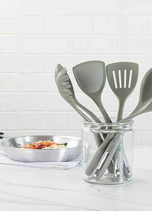 Restaurantware-Met Lux Kitchen Utensil Set, 1 Silicone Utensil Set - Consists 6 Pieces, High-Heat Tolerance, Green Silicone Kitchen Utensils, For No-Stick Cookware