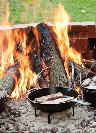 Lodge 12 Inch Cast Iron Skillet with Red Silicone Hot Handle Holder – Pre-Seasoned Frying Pan for Stove, Oven, Grill & Campfire – Made in the USA – Durable, Nonstick Cast Iron Cookware – Black