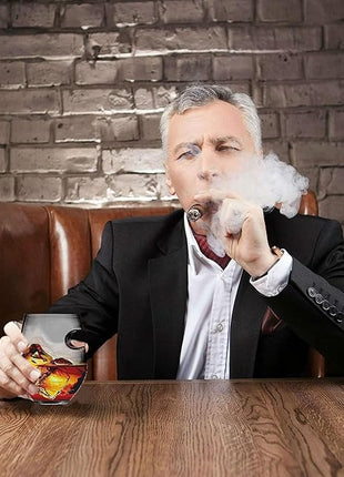 Whiskey Glasses set of 2 - Crystal Old Fashioned Rock Glass Scotch Bourbon and Spirits 10 Ounce Liqueur Tumbler with Side Rest