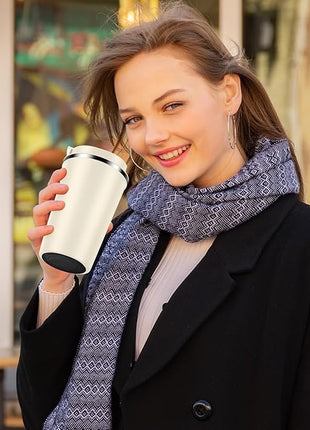 CS COSDDI 12 oz Stainless Steel Vacuum Insulated Tumbler - Coffee Travel Mug Spill Proof with Lid - Coffee Cups for Keep Hot/Ice Coffee,Tea and Beer