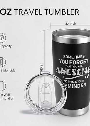 NOWWISH Gifts for Men, Inspirational Gift Tumbler, Birthday Gifts for Men Dad Father Husband Boyfriend Best Friend - Black 20oz