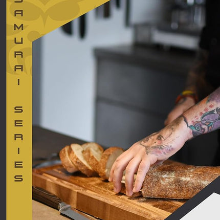 KESSAKU Serrated Bread Knife - 8 inch - Samurai Series - Razor Sharp Kitchen Knife - Forged 7Cr17MoV High Carbon Stainless Steel - Wood Handle with Blade Guard