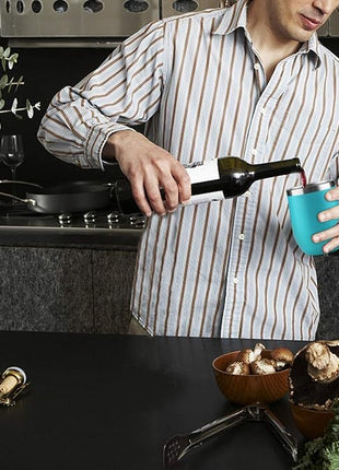 MEWAY 12oz Wine Tumbler 16 Pack Bulk Gifts for Women,Double Wall Vacuum Stainless Steel Travel Mug with Lid,Insulated Stemless Wine Cup Glass for Coffee,Cocktails(Turquoise,Set of 16)