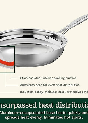 Cuisinart 722-20 8-Inch Chef's-Classic-Stainless-Cookware-Collection, 8", Open Skillet