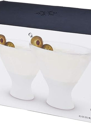 Host Stemless Martini Glasses, Cocktail Glasses, Double Walled Insulated Drinking Glass, Frozen Cups to Keep Your Drinks Cold, Set of 2