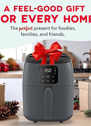 DASH Tasti-Crisp™ Electric Air Fryer Oven, 2.6 Qt., Grey – Compact Air Fryer for Healthier Food in Minutes, Ideal for Small Spaces - Auto Shut Off, Digital, 1000-Watt