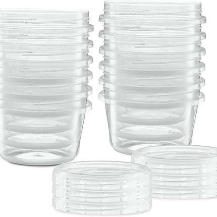 (16 Ounce 10 Pack) Clear Twist cap Containers with Screw on Lids Twist Top Food Storage Freezer Containers