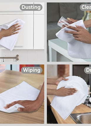 Urban Villa Kitchen Towels Set of 6 fall dish towels for kitchen 100% Cotton White Color Dish Cloths 20''X30'' Large Multi-Purpose Kitchen Hand Towels Highly Absorbent Kitchen Towels with hanging Loop