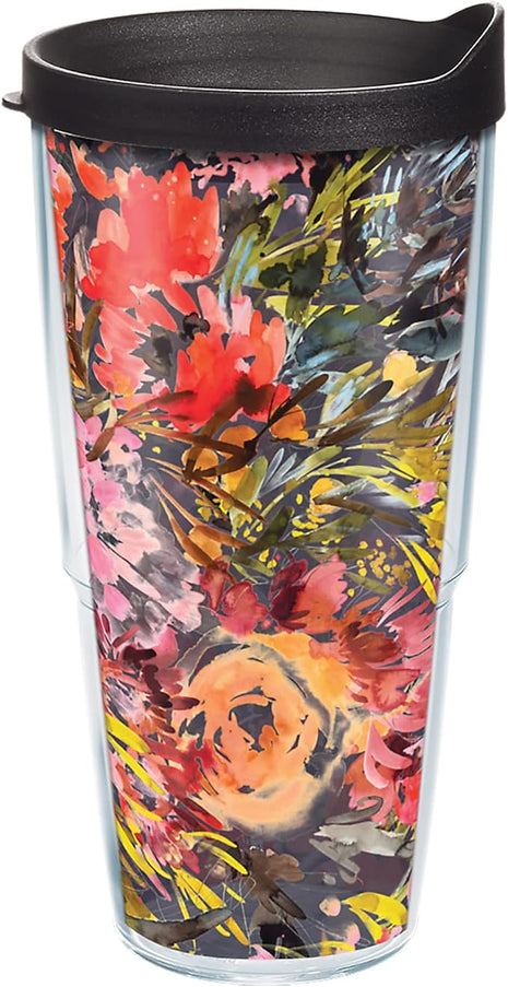 Tervis Kelly Ventura - Floral Collection Made in USA Double Walled Insulated Tumbler Travel Cup Keeps Drinks Cold & Hot, 24oz - Classic, Bright Floral