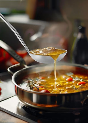 14-15" Wok Spatula and Ladle,2 PCS Wok Tools Set,304 Stainlss Steel Cooking Utensils,Matte Wok Accessories,Solid Wok Utensils