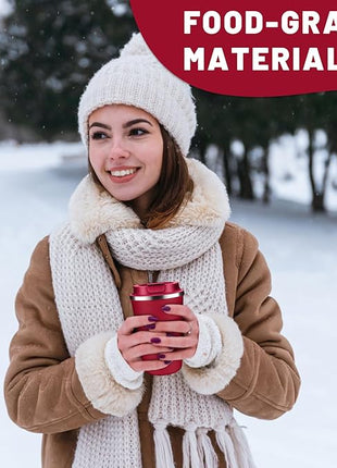 Insulated Coffee Tumblers with Flip Lid 12oz / 17oz, Stainless Steel Travel Coffee Mug Leak Proof, Vacuum Insulated Reusable Cup, Keeps Cold and Hot for Tea