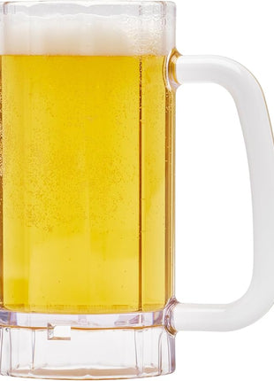 G.E.T. 00086-1-SAN-CL Shatter-Resistant Plastic Beer Mug / Stein, 16 Ounce, BPA Free (Set of 4)
