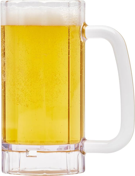 G.E.T. 00086-1-SAN-CL Shatter-Resistant Plastic Beer Mug / Stein, 16 Ounce, BPA Free (Set of 4)