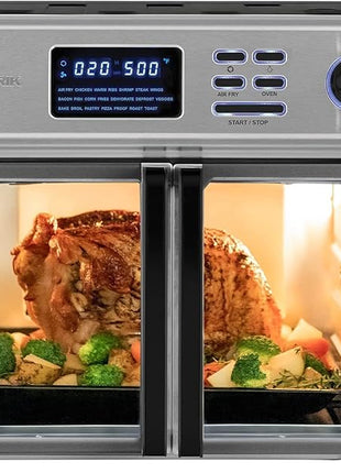 Kalorik MAXX Complete Air Fryer Oven Digital Controls 26-Quart Capacity 10-in-1 Countertop Cooker with 21 Presets, 15 Deluxe Accessories & 60-Recipe Hardcover Cookbook, 1700-Watts, Stainless Steel