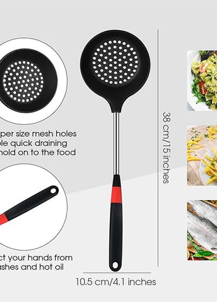 3 Pieces Silicone Stainless Steel Turner Spatula Set Includes Flexible Silicone Wok Spatula Slotted Spatula Skimmer Slotted Spoon for Nonstick Cookware Cooking Baking Supplies