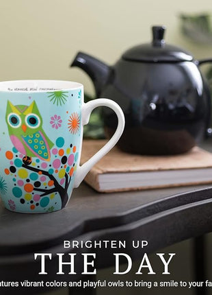 Divinity Boutique Owl Mug - Inspirational Ceramic Coffee Mug with Scripture for Women, Mom, Friends, Owl Lovers that is Colorful and Dishwasher Safe