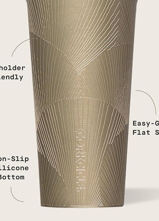 Corkcicle Classic Tumbler - Keeps Drinks Cold for 9 Hours & Hot for 3 - Triple-Insulated Stainless Steel - Holiday Tumbler Gift - 16 oz - Champagne Dreams