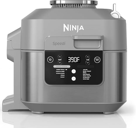 Ninja SF301 Speedi Rapid Cooker & Air Fryer, 6-Quart Capacity, 12-in-1 Functions to Steam, Bake, Roast, Sear, Sauté, Slow Cook, Sous Vide & More, 15-Minute Speedi Meals All In One Pot, Sea Salt Gray
