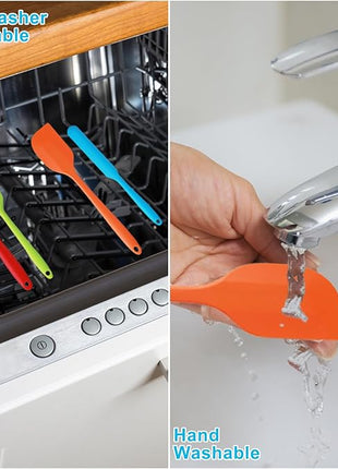 Silicone Spatula Set, 4 Pcs Heat Resistant Rubber Spatula, Spatulas for Kitchen Use, Kitchen Spatulas for Nonstick Cookware, Silicone Kitchen Utensils Sets with Strong Handle, Dishwasher Safe