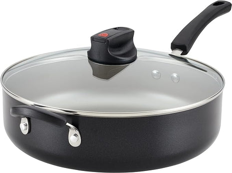 Farberware Smart Control Nonstick Jumbo Cooker/Saute Pan with Lid and Helper Handle, 6 Quart, Black