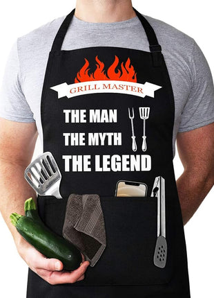 Aprons for Men, Mens Apron, Funny Aprons for Men, Adjustable Neck Strap Waterproof and OilProof Best for Grilling, Husband Birthday Gift, Gifts for Husband, Father's Day Gifts for Dad.