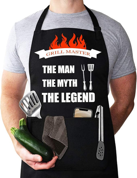 Aprons for Men, Mens Apron, Funny Aprons for Men, Adjustable Neck Strap Waterproof and OilProof Best for Grilling, Husband Birthday Gift, Gifts for Husband, Father's Day Gifts for Dad.
