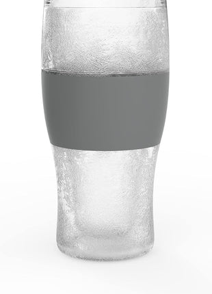 Host Freeze Beer Glasses, Frozen Beer Mugs, Freezable Pint Glass Set, Insulated Beer Glass to Keep Your Drinks Cold, Double Walled Insulated, 16oz, Grey