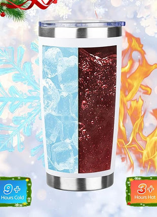 StarSpeed 20oz Christmas Tumbler Bulk with Lid and Straw, Stainless Steel Double Wall Vacuum Insulated Travel Mug, Powder Coated Coffee Cups for Hot and Cold Drinks,Funny Christmas Gifts for Women Men