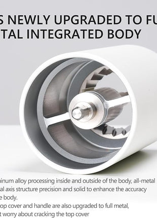 TIMEMORE Chestnut C3S Manual Coffee Grinder with CNC Stainless Steel Conical Burr Capacity 25g, Internal Adjustable Setting, Double Bearing Positioning for Travel, Camping, White