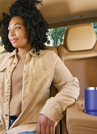 VEGOND 20 oz Tumbler Bulk with Handle Lid and Straw, Stainless Steel Insulated Travel Coffee Mug Set, Spill Proof Double Wall Metal Tumblers Cups, Royal Blue 6 Pack