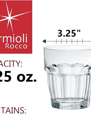 Bormioli Rocco Rock Bar Stackable Rocks Glasses, Set of 6, 9 1/4oz.