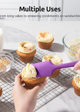 High Heat Resistant Silicone Spatula: U-Taste 600ºF Hot-Proof Food Grade Rubber Kitchen Baking Scraper, Flexible and Sturdy Cooking Utensil for Mixing Scraping in NonStick Cookware (4PCS, Multicolors)