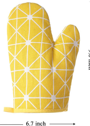 Oven Mitts and Potholders BBQ Gloves-Oven Mitts and Pot Holders with Recycled Infill Silicone Non-Slip Cooking Gloves for Cooking Baking Grilling (4-Piece Set,Yellow)