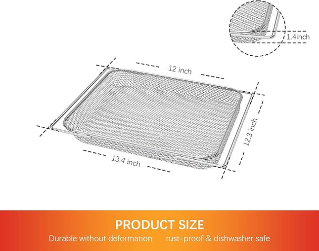 Air Fryer Oven Basket Replacement Baking Trays for Ninja Foodi SP201 SP301 SP351 Series Dual Heat Air Fryer Oven, Mesh Basket，Air Fryer Accessories for Ninja Foodi Air Fry Oven