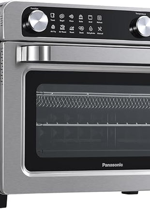 Panasonic FlashXpress Family Size Air Fryer Toaster Oven Combo, 11 Cooking Functions, 1800W PFAS-Free, Double Infrared Heating, Temperature Control Dial, Stainless Steel - NB-G211P