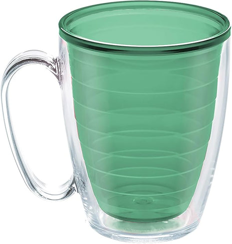 Tervis Clear & Colorful Tabletop - Bright Colors Mug Collection Made in USA Double Walled Insulated Tumbler Travel Cup Keeps Drinks Cold & Hot, 16oz Mug - 4pk, Assorted