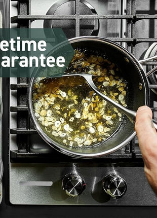 HexClad Hybrid Nonstick 6-Piece Pot Set with 2 Silicone Trivets, 2, 3, and 8-Quart Pots with Tempered Glass Lids, Stay-Cool Handles, Dishwasher-Friendly, Induction Ready, Compatible with All Cooktops