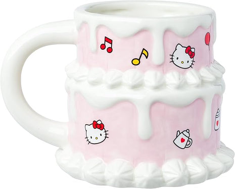 Silver Buffalo Sanrio Hello Kitty Cake Ceramic 3D Sculpted Mug, 20 Ounces