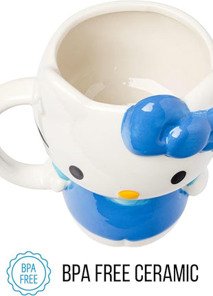 Silver Buffalo Sanrio Hello Kitty Full Body Blue Dress Ceramic 3D Sculpted Mug, 20 Ounces