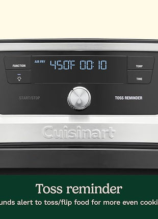 Cuisinart Air Fryer, 9-Quart Basket Stainless Steel Fryer Oven with 6 Presets to Roast, Bake, Broil, Air Fry, Dehydrate and Keep Warm, Dishwasher-Safe Parts, Quick & Easy Meals, AIRX-221, Black