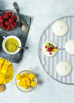 P&P CHEF Round Cooking Rack, 3 Pcs Stainless Steel Baking Cooling Steaming Grilling Rack, Fits Air Fryer/Stockpot/Pressure Cooker/Round Cake Pan, Oven & Dishwasher Safe (7.5 Inch)