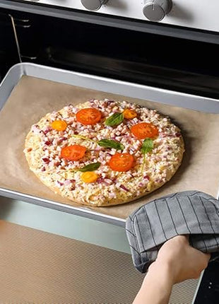 TeamFar Baking Sheet Set of 2, Baking Pans Tray Cookie Sheet Stainless Steel, Non Toxic & Healthy, Mirror Finish & Rust Free, Easy Clean & Dishwasher Safe