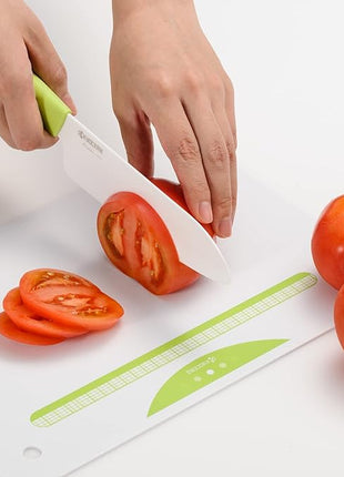 KYOCERA Revolution 2-Piece Ceramic Knife Set: Chef Knife For Your Cooking Needs, 5.5" Santoku and 4.5" Utility Knife, White Blades with Green Handles, White/Green