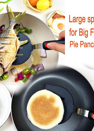 4Pcs Spatula Silicone Heat Resistant Flexible Rubber Silicone Spatulas for Nonstick Cookware, Burger Pancake Spatula Turner Large Silicone Spatulas Set for Cooking Kitchen Utensils Set Black