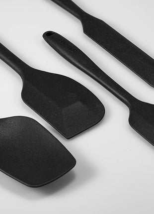 4 Piece Silicone Spatula Set, Flexible Heat Resistant Non-scratch Baking Cooking Rubber Spatulas with Stainless Steel Core, Black
