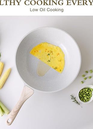 Kordisen Ceramic Wok Pan, 12 Inch Nonstick Wok with Lid, Healthy Non Toxic Woks & Stir-fry Pans for Cooking, Induction Cookware, PFOA & PFAS Free