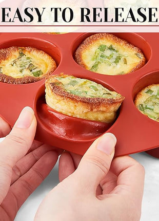 2 Pack Egg Bites Silicone Mold for Air Fryer, 7 Cups Muffin Pan Non-Stick Cupcake Baking Molds for Oven, Air Fryer, Pot