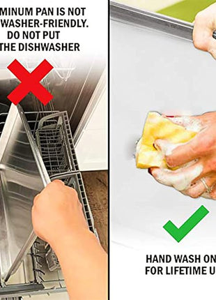 KITCHENATICS Premium Quality Half Sheet Size Baking Pans, Nonstick Cookie Sheets for Baking, Oven Safe Baking Sheet Pans, Heavy Duty 1/2 Commercial Baking Sheets for Oven - 13.1" x 17.9" IN, Set of 2