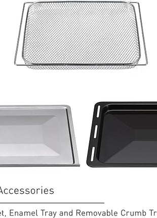 Panasonic FlashXpress Family Size Air Fryer Toaster Oven Combo, 11 Cooking Functions, 1800W PFAS-Free, Double Infrared Heating, Temperature Control Dial, Stainless Steel - NB-G211P