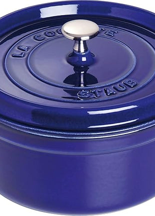 STAUB Cast Iron Roaster/Cocotte, Round, 5 L, Dark Blue, 26 cm
